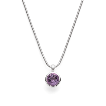 925/- vedhæng, rhd,mat/pol.,amethyst 3,1ct, fra Bastian Inverun