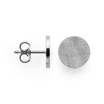 925/- øreringe, rhodium-pl., mat,/pol., 10mm, fra Bastian Inverun
