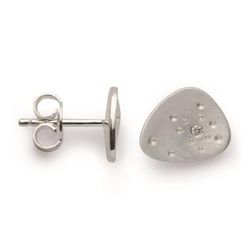 925/- Ørestikker, rho., mat, Dia. 0,02ct W-SI, fra Bastian Inverun