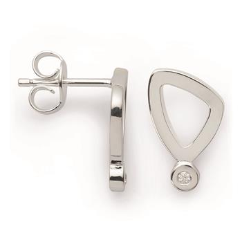 925/- Ørestikker, rhodineret, pol. Dia.0.02ct W-SI, fra Bastian Inverun