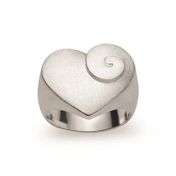 925/- Ring, rhodineret, mat, fra Bastian Inverun