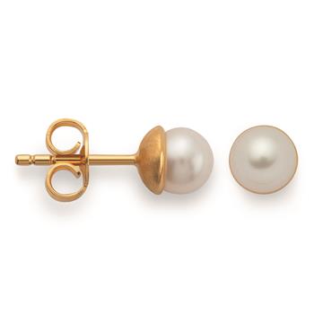 925/- Ørestikker, fg, poleret, kulturperle 2.1ct, fra Bastian Inverun