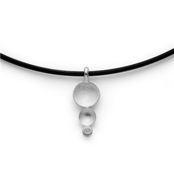 925/- vedhæng, rh, matt/pol, dia. 0,02ct W-SI, fra Bastian Inverun