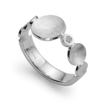 925/- ring, rh, matt/pol, dia. 0,02ct W-SI, fra Bastian Inverun