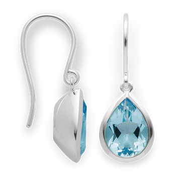 925/- vedhæng, rh, poleret, blå topas 6,37ct, fra Bastian Inverun