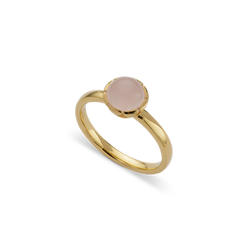925 ring, forgyldt,poleret, rosenkvarts 1,33 karat, fra Bastian Inverun