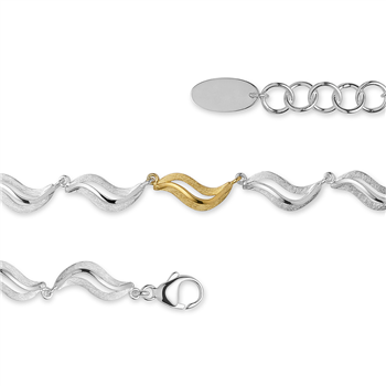 925/- armbånd, delvist forgyldt, mat/pol, 45+3 cm, fra Bastian Inverun