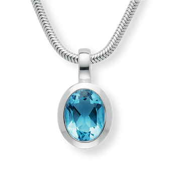 925 sterling sølv Vedhæng blå topas 1,48 ct. Mat/poleret, fra Bastian Inverun