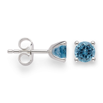 925 sterling sølv Ørestikker blå topas 1,10 ct. Poleret, fra Bastian Inverun
