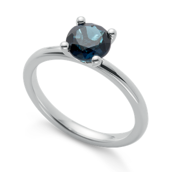 925 sterling sølv Rhodineret Ring blå topas 1,50 ct poleret, fra Bastian Inverun