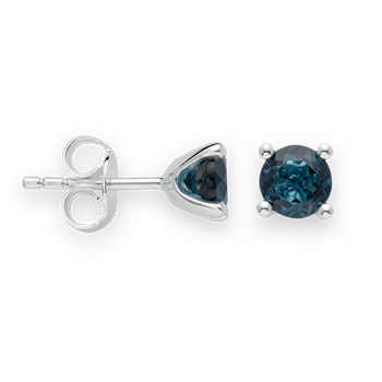 925 sterling sølv Rhodineret ørestikker blå topas 1,20 ct. Poleret, fra Bastian Inverun