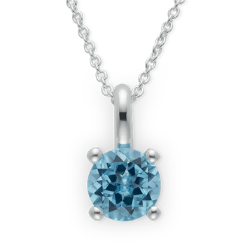 925 sterling sølv Rhodineret Vedhæng blå topas 0,97 ct. Poleret, fra Bastian Inverun