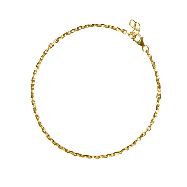Elegant guldkæde i ankerled, cirkulært formet med lukkemekanisme, 45 cm lang.