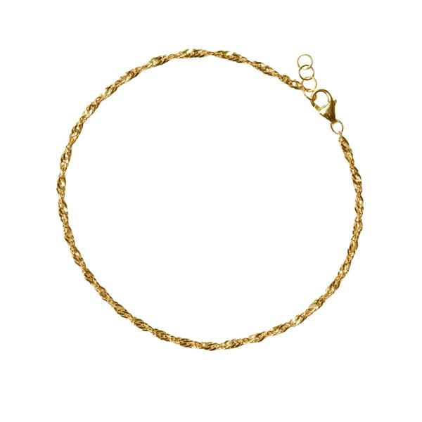 18kt Singapore armbånd & halskæde med 1,8mm bredde 17+1cm, fra San - Links of Joy