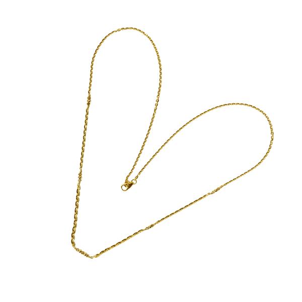Halskæde i forløb - 14kt guld med Facetterede Antracit Diamanter 38cm, fra San - Links of Joy
