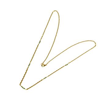 Halskæde i forløb - 14kt guld med Facetterede Grøn/Blålige Diamanter 50cm, fra San - Links of Joy