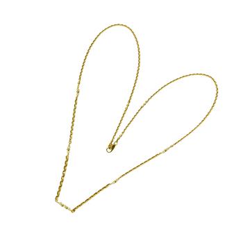 Halskæde i forløb - 14kt guld med Facetterede Hvide  Diamanter 50cm, fra San - Links of Joy
