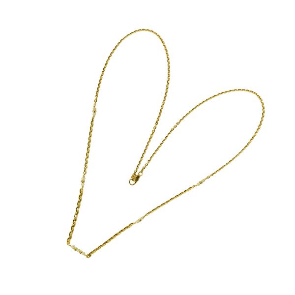 Halskæde i forløb - 14kt guld med Facetterede Hvide  Diamanter 40cm, fra San - Links of Joy