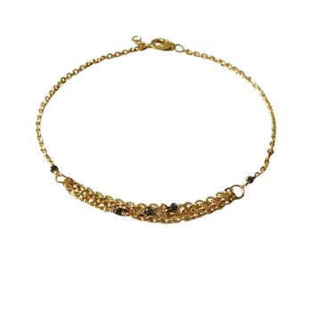 Armbånd & halskæde i 18kt guld med facetteret diamanter 50cm, fra San - Links of Joy