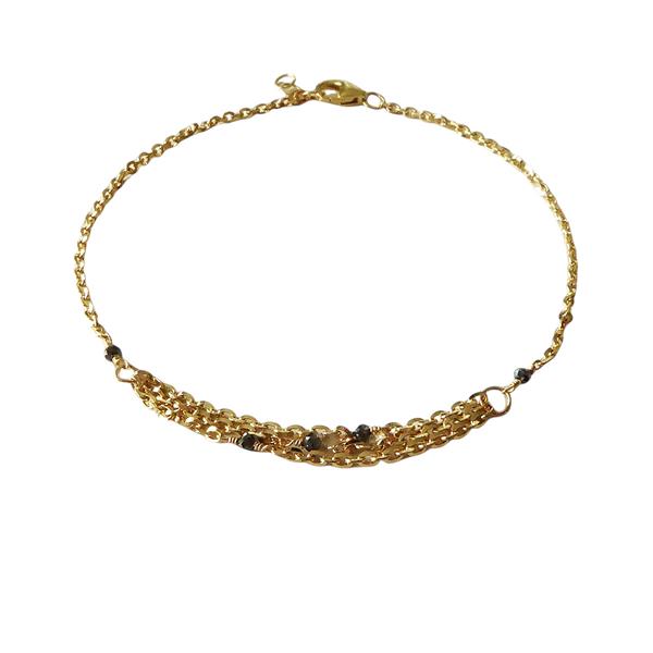 Armbånd & halskæde i 18kt guld med facetteret diamanter 42cm, fra San - Links of Joy