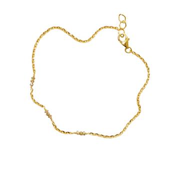 Armbånd eller halskæde i 18kt guld med Facetterede Antracit Diamanter 38cm, fra San - Links of Joy