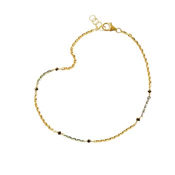 Armbånd & halskæde i 18kt Rødguld & Hvidguld med Facetterede Sorte Diamanter 45cm, fra San - Links of Joy
