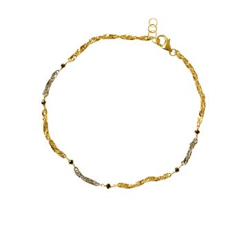 Armbånd & halskæde i 14kt Rødguld & Hvidguld med Facetterede Sorte Diamanter 50cm, fra San - Links of Joy