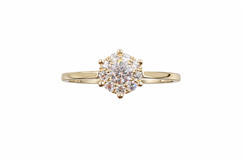 Ring 14 karat BIG STJERNE 0,41 carat WSI, fra L&G