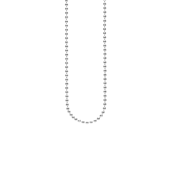 Sølv rh collier kugle facet 1,8mm60cm, fra aagaard