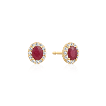 8 karat guld ørestikker med ægte rubiner