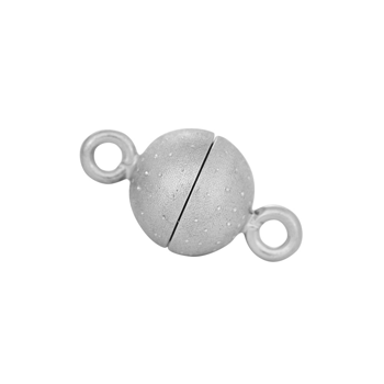 Rhod. Sølv magnet perlelås 10mm m. dia.cut, fra Siersbøl