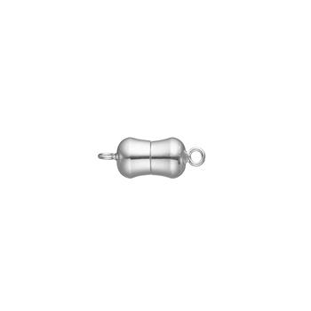 Rhod. Sølv magnet perlelås 12mm blank , fra Siersbøl