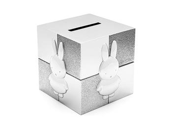 Sparebøsse Cube Miffy, sølvfarvet, fra Noa Kids
