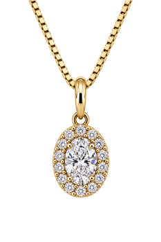 14 karat Elegance oval brillant vedhæng med ialt 0,52 carat WSI