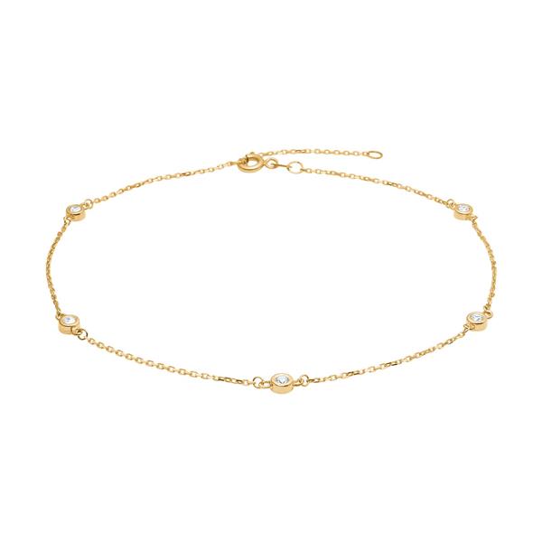 8kt. guldankelkæde m/cz, fra Siersbøl