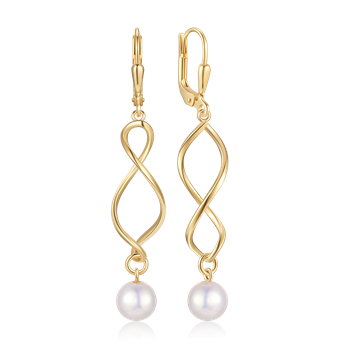 Guld ørehænger med perler