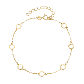 8 kt. Guld Armbånd med 7 Ringe, Støvring Design