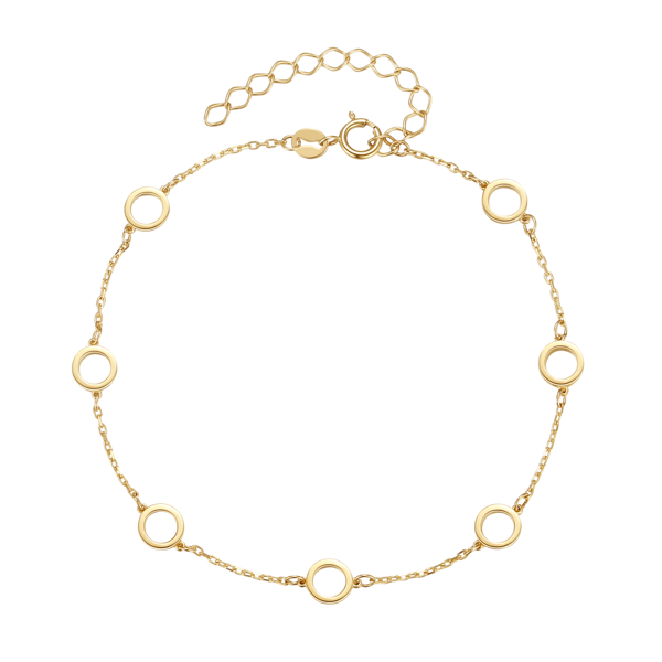 8 kt. Guld Armbånd med 7 Ringe, Støvring Design