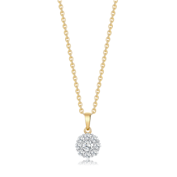8 kt guld halskæde med zirkonia