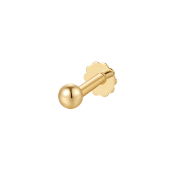 Guld labret piercing, fra Støvring Design