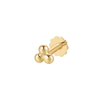 Guld labret piercing, fra Støvring Design