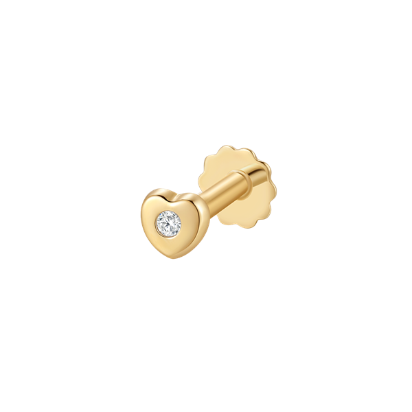 Guld labret piercing, fra Støvring Design
