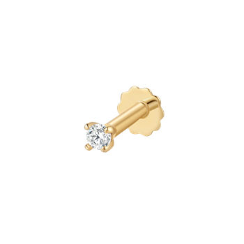 Guld labret piercing, fra Støvring Design