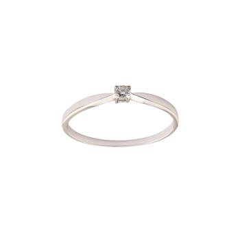 Ring 14 karat hvidguld KAYA Brillant(4-greb), fra L&G
