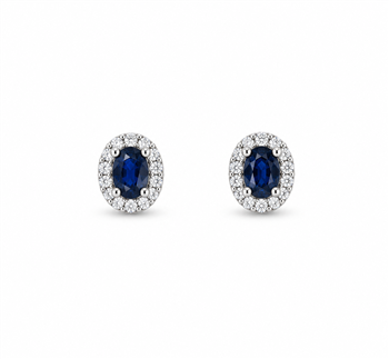 Ørestikker  14 karat PETIT safir 0,07 carat brillanter WSI, fra L&G