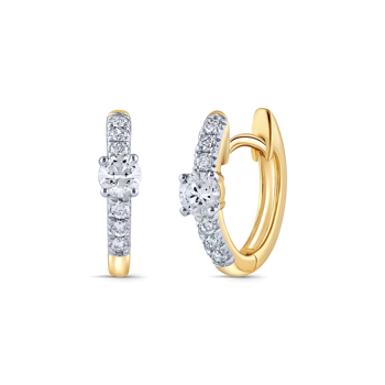 14 karat Guld creoler med funklende brillianter, fra Støvring Design