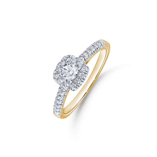 14 karat Guld ring med masser af funklende brillianter, fra Støvring Design