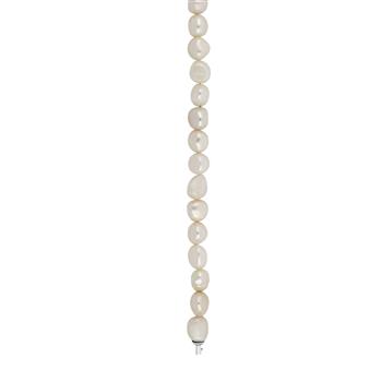 SHAPE Ferskvandsperle hvid barok kæde 10mm 45cm, fra Siersbøl Shape