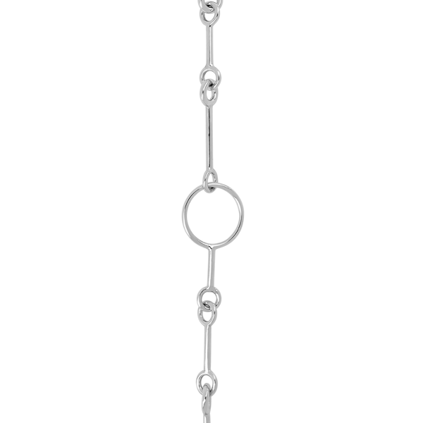 Sølv rhodineret system-kæde led delt 45cm , fra Siersbøl Shape