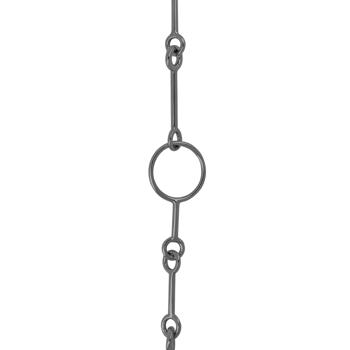 Sort rhodineret sølv system-kæde led delt 45cm , fra Siersbøl Shape
